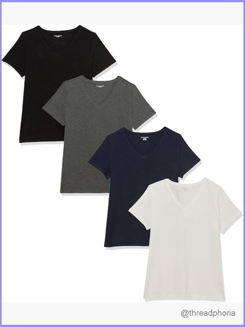 Women's Regular-Fit Short-Sleeve V-Neck Tee Shirts Multipack